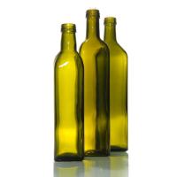 Comestível 250 ml Marasca Garrafa de óleo de vidro Ambar verde com tampa de parafuso