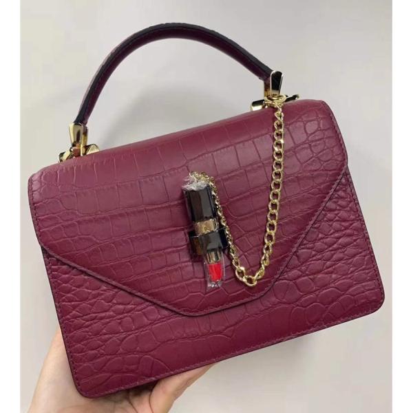 Authentic Crocodile Belly Skin Women Small Orange Purse Lady Chain Handbag Genuine Alligator Leather Female Shoulder Bag