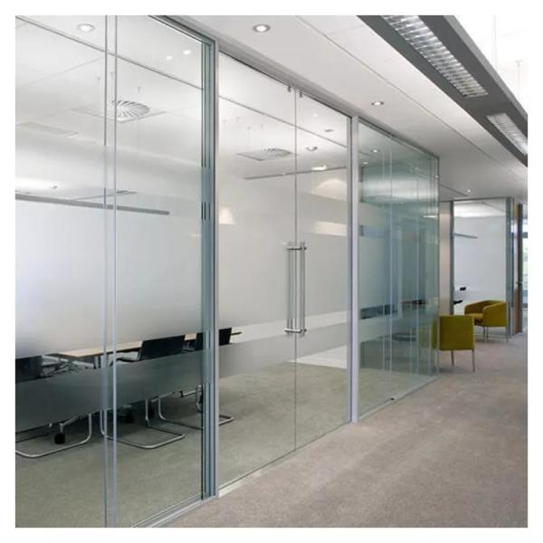 Aluminum Alloy Frameless Swing Glass Door , Tempered Commercial Double Glass Door