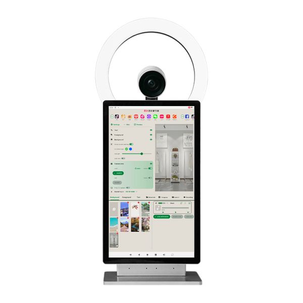 Professional 15.6 Inch 2K Touch Screen Desktop for Tiktok & Facebook Live Streaming All-in-One Live Broadcast Service Equipment