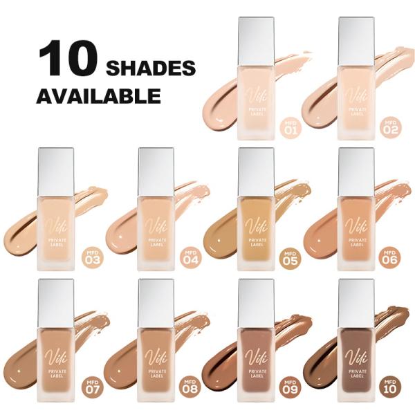 OEM/ODM Logo Low Moq Mineral Collagen Serum Full Coverage Dewy Foundation Face Liquid Makeup Vegan Foundation for Black Women