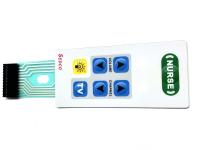 Interruptor de teclado de membrana de acabado áspero con botón de punto ciego para controles automotrices