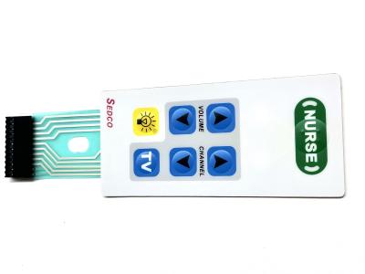 Interruptor de teclado de membrana de acabamento rígido com botão de ponto cego para controles automotivos