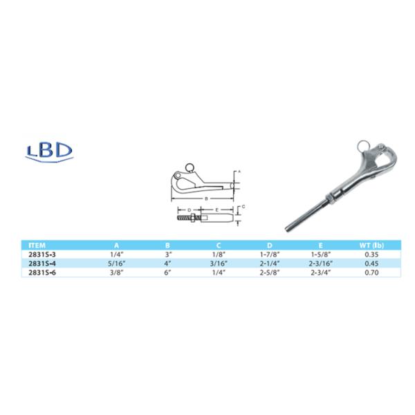 Полированная отделка из нержавеющей стали AISI316 с быстровыпускаемым крючком пеликана с конецком