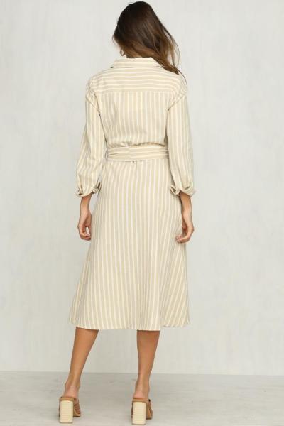 2018 Women Clothing Striped Casual Office Dress