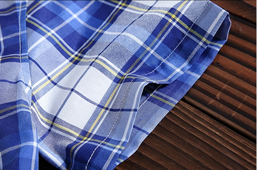 Slim Fit Checkered Pattern Mens Casual Dress Shirts Short Sleeve Fast Drying