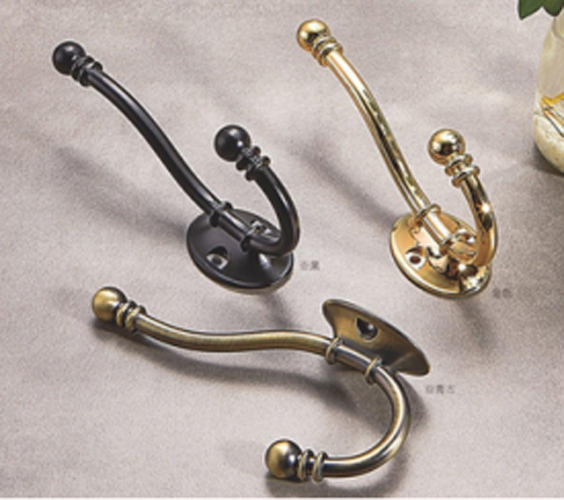 GRH Wholesale Zinc Alloy Coat Hook for Door & Wall Mount Wardrobe Independent Hook Self-tapping Screws Detachable Design