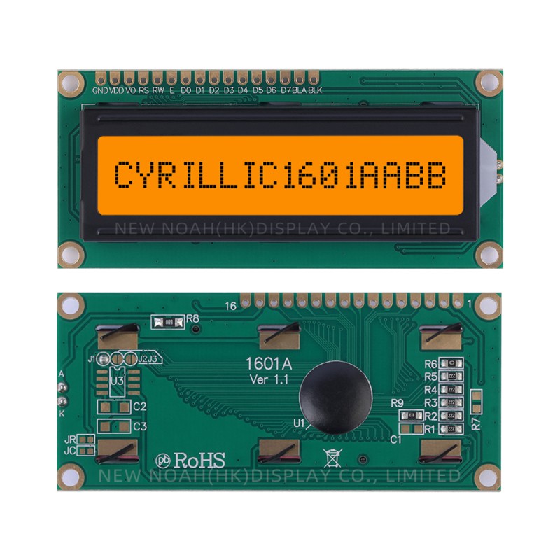 Cyrillic Gray Film 1601A Liquid Crystal Display 16X1 80X36X11Mm 16*1 Monochrome Screen