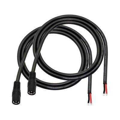 Male Female DC Barrel Jack 2.1x5.5mm Socket Connector to Open Bare Wire Pigtail Power Charger Cable