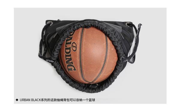 Black Waterproof Drawstring Bag Natural Style With OEM / ODM Services