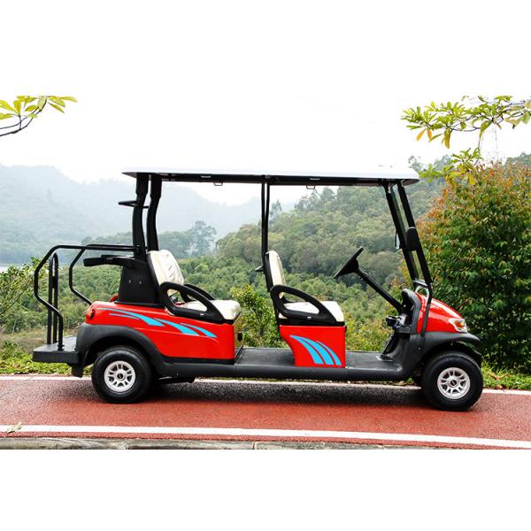 Red Color 4 Seater Golf Cart Electric Car , Electric Street Legal Vehicles