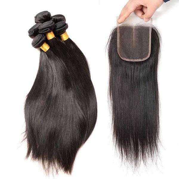 Unprocessed Indian Human Hair Bundles / Straight Indian Remy Hair Weave