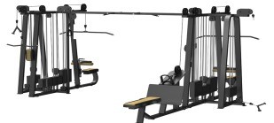 8 Station Lat Pull down Long Pull Back Press Cable Crossover Low Row kin up and down