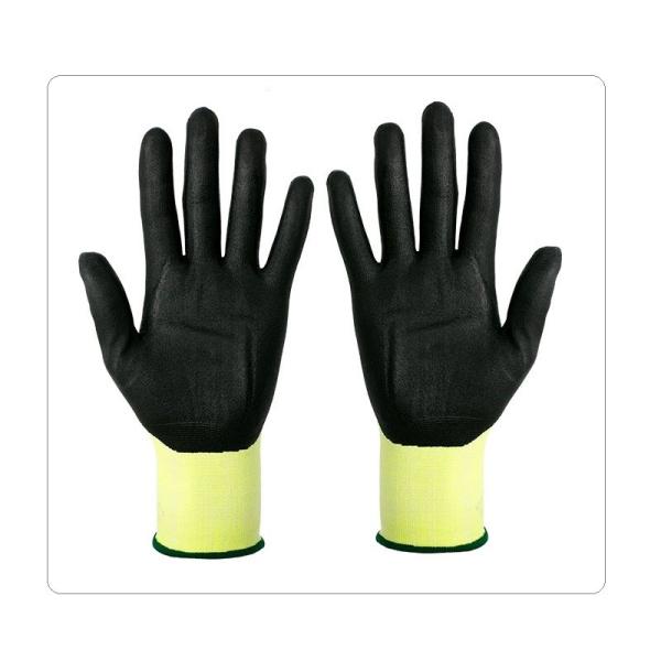 Black Foam Nitrile Palm 18 Gauge Cut Resistant Safety Gloves For Metal And Glass Handling