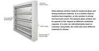 Cuadro de aluminio de vidrio Jalousie Ventanas de vidrio de revestimiento en polvo