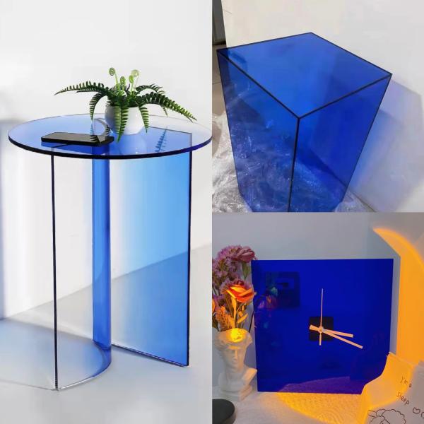 Fábrica da marca DUKE Grátis Folha de acrílico fundido de cor azul PMMA Perspex Plexiglass para publicidade