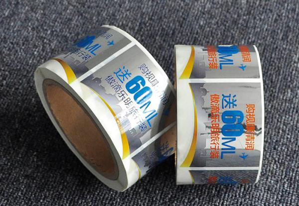 Custom waterproof glossy strong self adhesive PET silver label roll printing