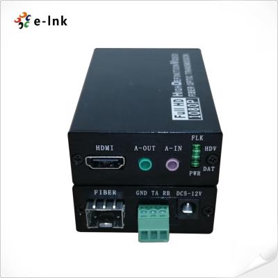 Estéreo bidirecional RS232 audio do conversor video de HDMI sobre o prolongamento da fibra ótica