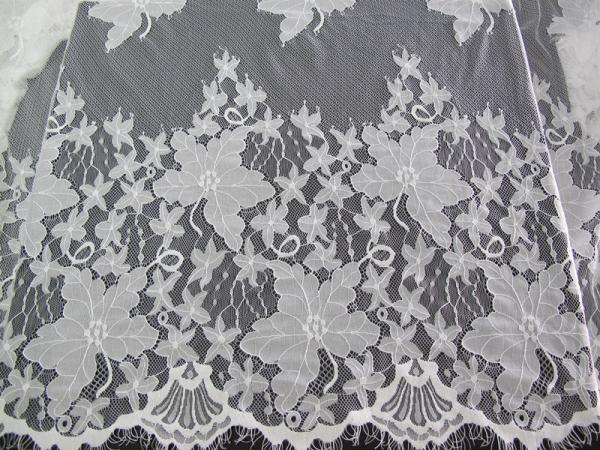 Cotton Eyelash Trim Embroidery Lace Fabric For Curtain And Clothing