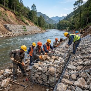 River Bank Protect Gabion Basket 2mm-4mm Hot Dipped Galvanized Wire Gabion Mesh