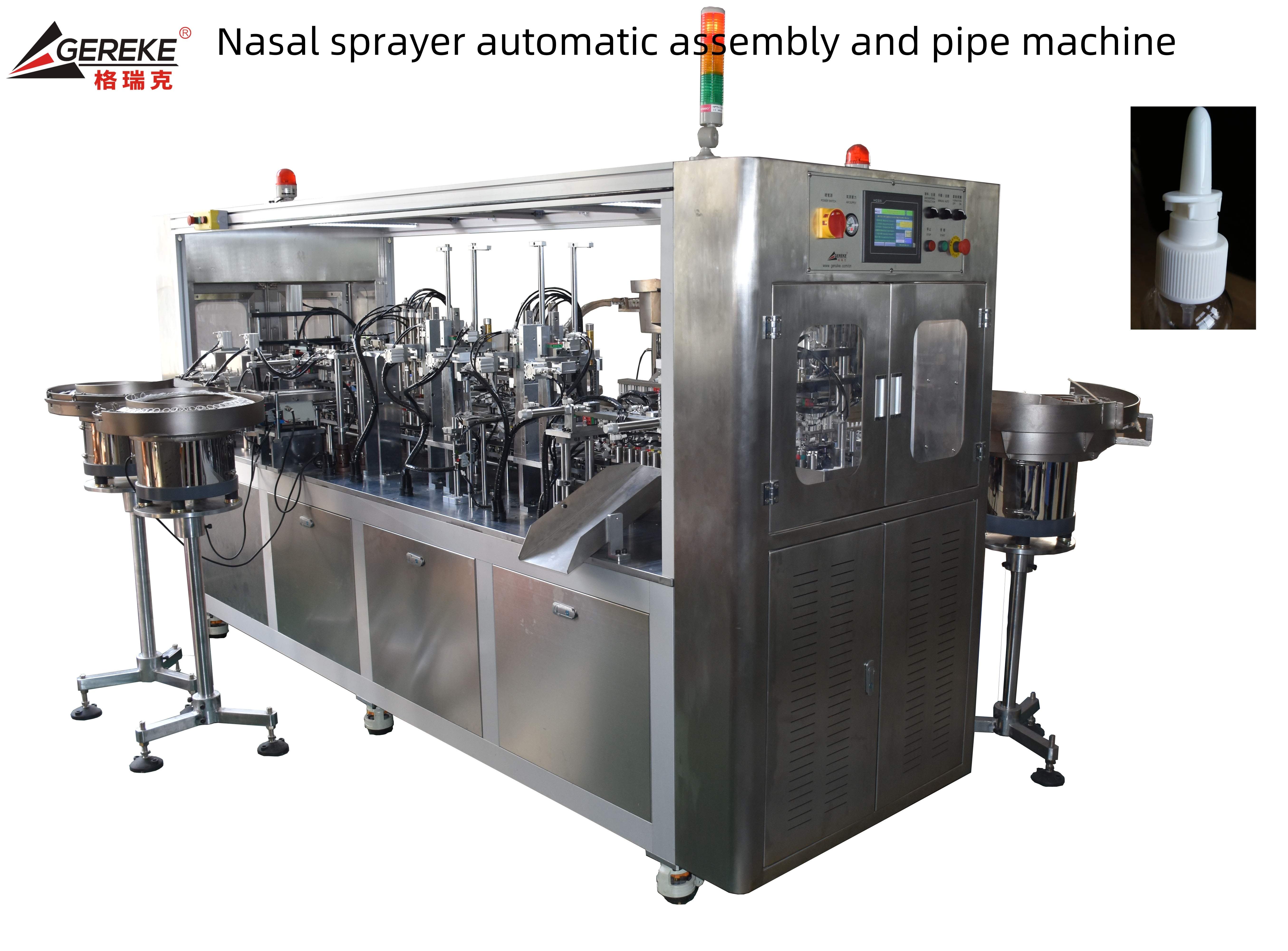 Nasal Spray Pump Automatic Assembly Machinery 3600 Pcs Hour for Gasket Fitting Dip Tube Insert