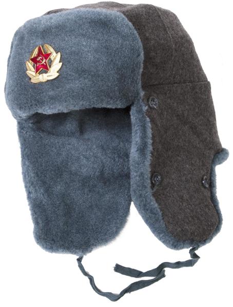 Soviet Army Mens Wool Winter Hats With Ear Flaps Stamp Logo Available 58-60cm