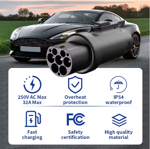 EV Charger Adapter TYPE2 J1772 with Robust Power Output 8kW 250VAC 32A Max Current and Wide Operating Temperature Range for Charging