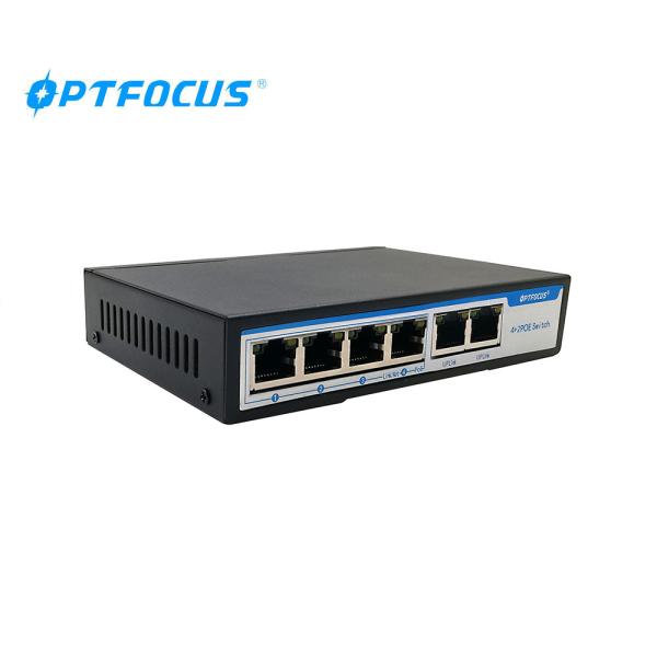 6 Ports AF PoE Network Switch 4 PoE 10/100M Ports 2 Uplink 100M