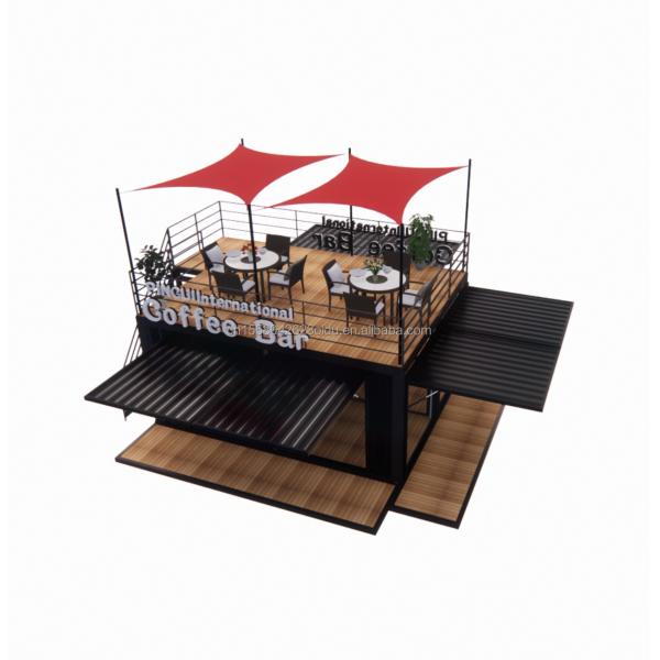 Shop 20ft Park BBQ Container Mobile Portable Assembly Coffee Bar Wooden House with 50/75/100mm Wave Sandwich Panel Walls