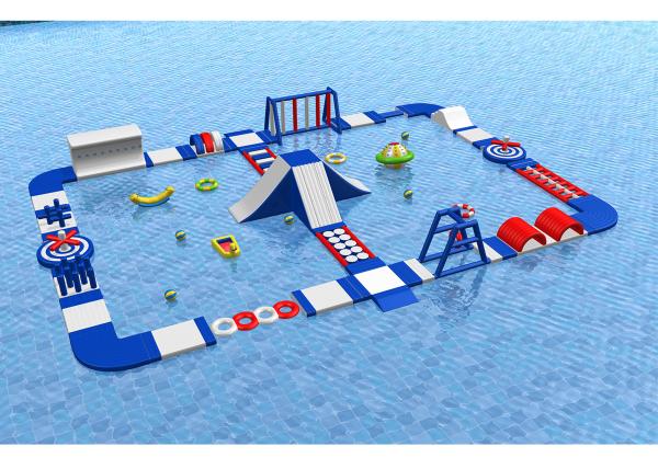 Outdoor Water Park Obstacle Course , 0.9mm Pvc Tarpaulin Kids Inflatable Playground