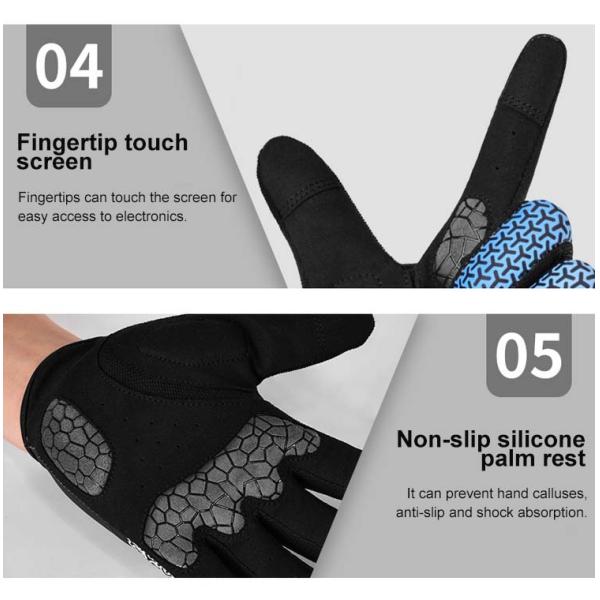 Customizable Pattern Full Finger Cycling Motor Cycle Gloves Breathable and Shockproof