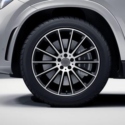 Aluminum Alloy 10J 21 Inch AMG Multi Spoke Wheels Black Shiny