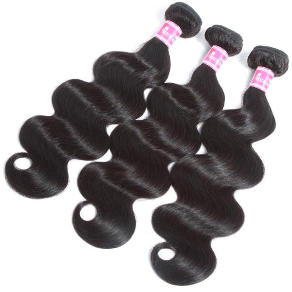 Double Weft Virgin Cambodian Hair Extensions Body Wave Bundles 3 With Closure