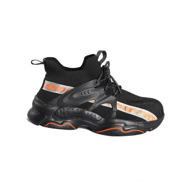 Kevlar Puncture Resistant Breathable Metal Steel Toe Mens Fly Knit Safety Lace up Work Shoes