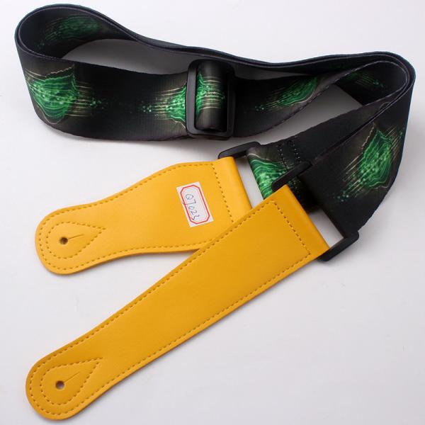 Black White Leather Guitar Strap , Vintage Leather Guitar Strap For Guitar Player       