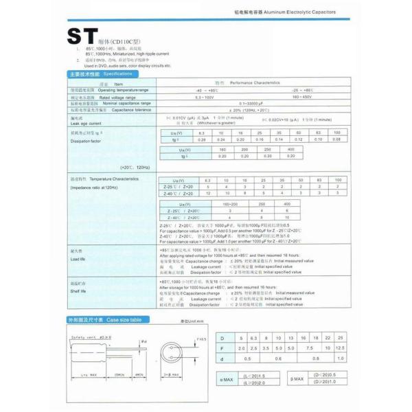1000uF 6.3V Capacitor Aluminum Electrolytic Capacitors Stable For High CV Product