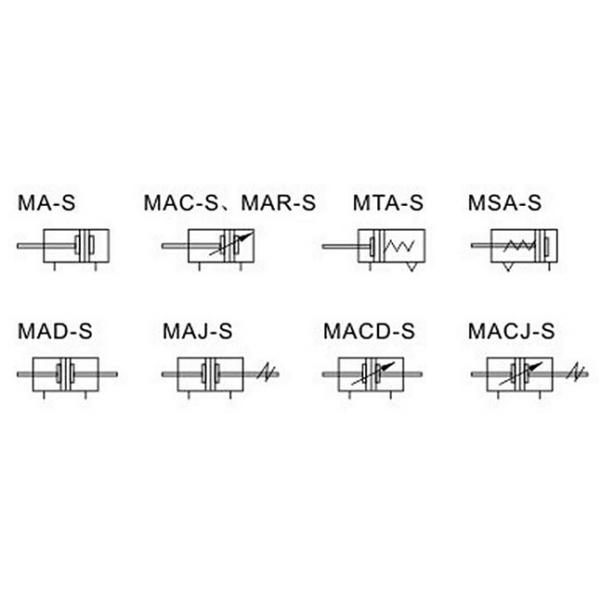 SS304 Stainless Steel Pneumatic Air Cylinders MA MAC MSA  MTA Series