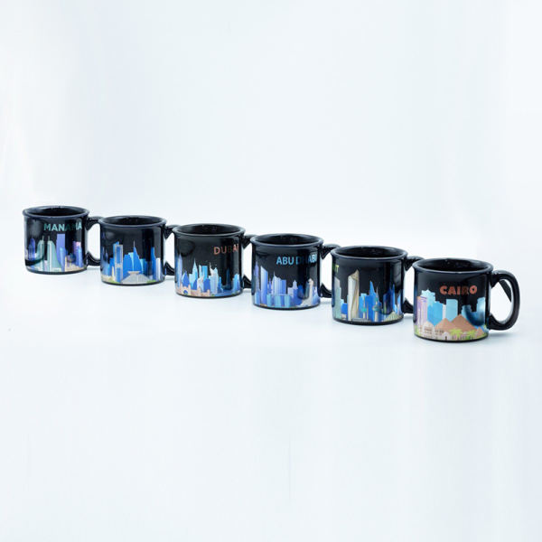 400ml Custom Ceramic Mugs With Laser Decal Fired And Rain Glaze Commemorative Significance