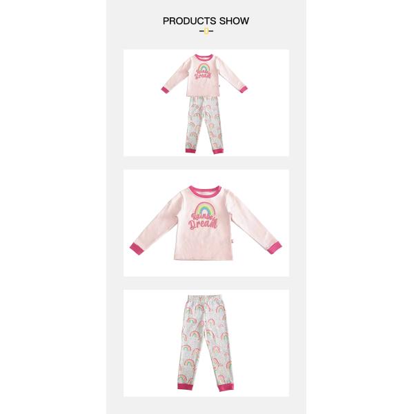 Plus Size Breathable Crew Neck Fashion Kids Sleepwear Cotton Children Pajama Winter Season
