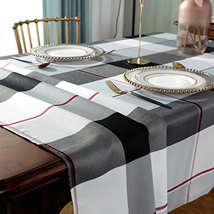 Tablecloth Rectangle Stain Resistant Spillproof Washable Polyester Gingham Table Cloth Outdoor Picnic, Kitchen holiday