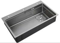 Chromium Handmade Stainless Steel Topmount Kitchen Sink With Accessories