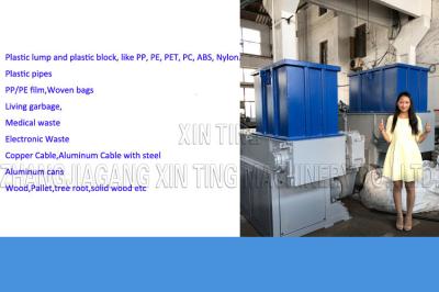 Durable Single Shaft Shredder For Plastic Lumps , Die Material , Big Block Material