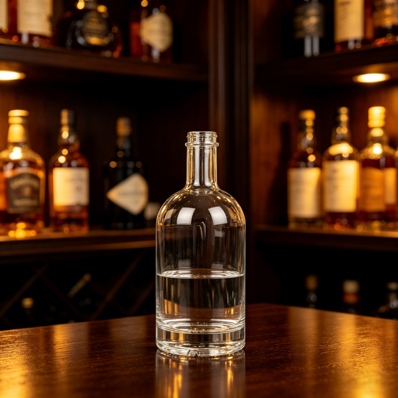700ml Flint Empty Glass Liquor Bottles Screw Top For Rum 620g CY-1019