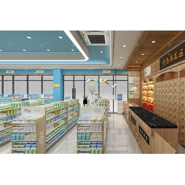 09-SYZSS002 Pharmacy Decor Branding Shop Display Furniture Pharmacy Display for Medicine Shop Interior Design