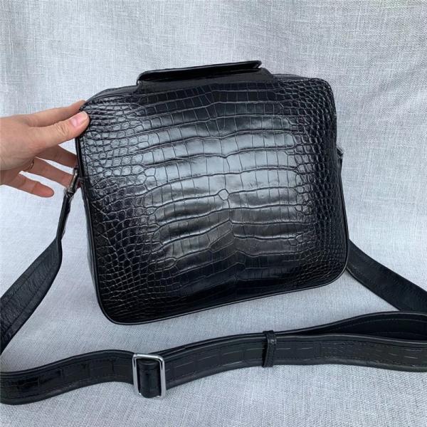 Exotic Real Alligator Skin Men Single Shoulder Bag Authentic Real Crocodile Leather Satchels Purse Male Messenger Bag