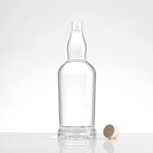 Garrafa de vidro de uísque 700 ml Garrafas de vidro quadradas de 1000 ml com colar de alumínio plástico PP