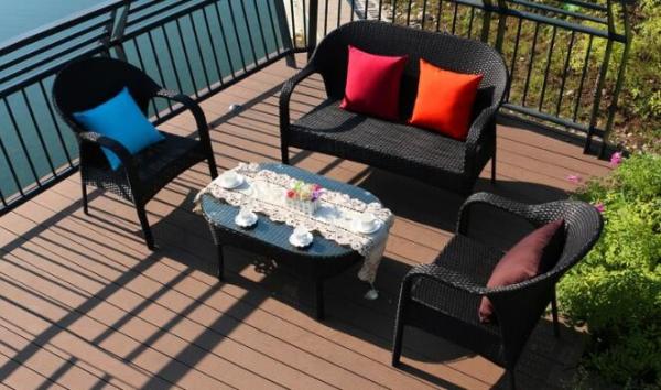 Leisure Aluminium Outdoor Garden wicker chair Poly Rattan chair patio Backyard table and chairs