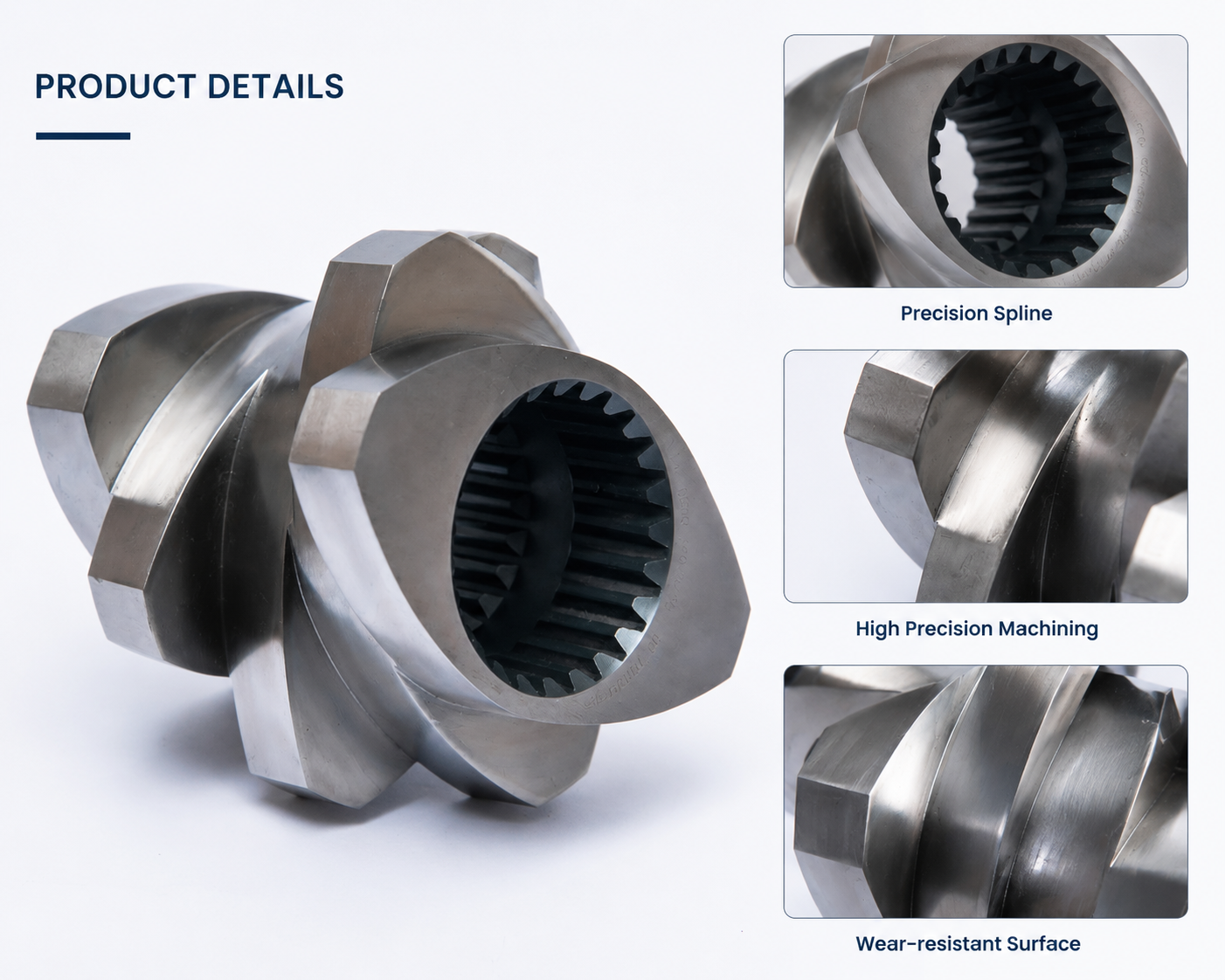 Wear Resistant Conveying Screw Element for Glass Fiber Reinforced PA, PC and PBT