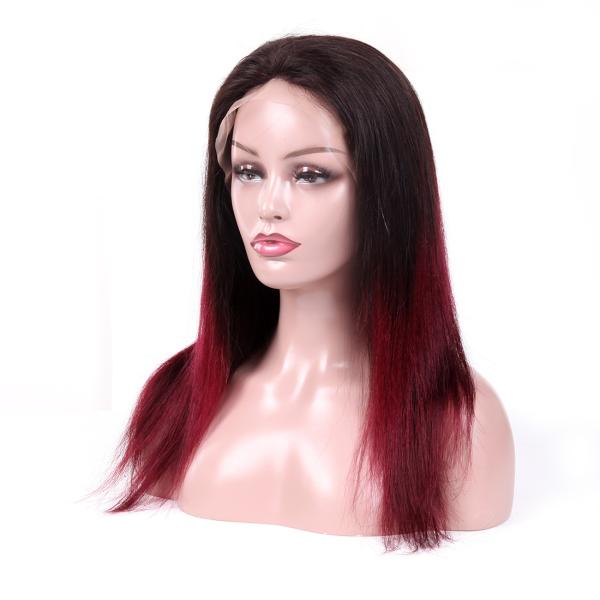 Неподдельные парики шнурка волос девственницы, черные к красным человеческим волосам париков шнурка Ремы
