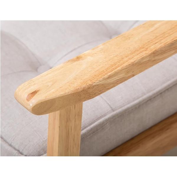 Solid Wood Minimalist Sofa 3 Seater Wooden Living Room Fabric Single Double